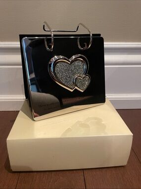 Heart Photo Frame Stand with Silver Accents